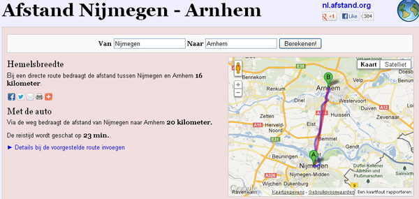 Afstand Nijmegen - Arnhem 2012-12-06 21-17-19