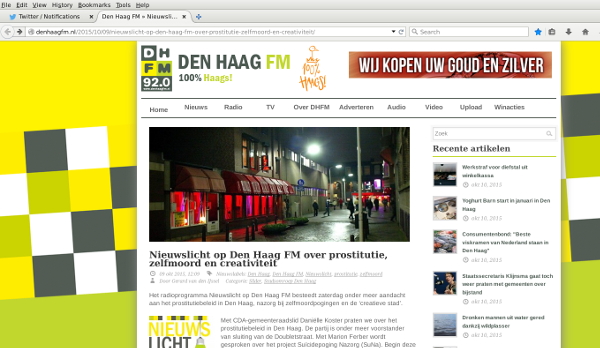 Screenshot van het artikel, op 10-10-2015
